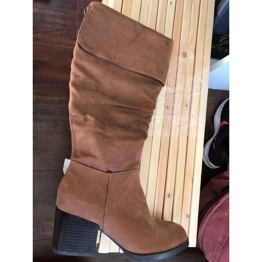 Suede Brown Heeled Boots